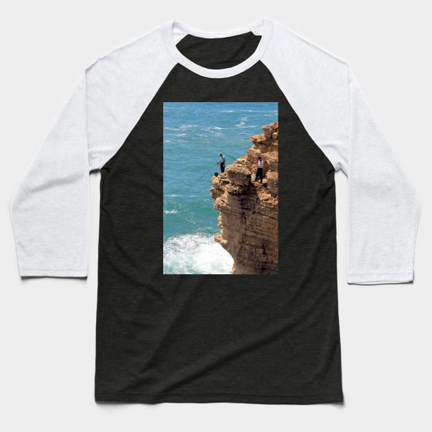 Living dangerously - Cliff fishing at Cabo de São Vicente, Portugal Baseball T-Shirt by WesternExposure